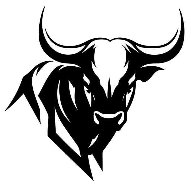  Vector bull design on white background. Wild Animals. Easy editable vector illustration. - Vetor, Imagem
