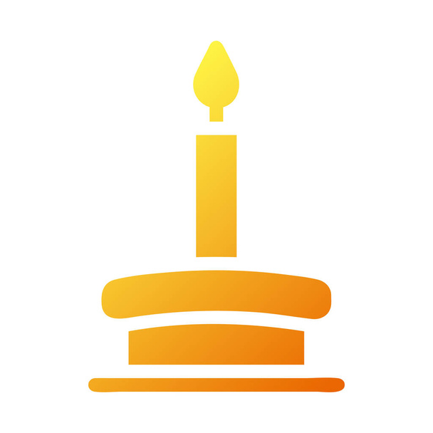 значок свічки суцільний градієнт жовтий ілюстрація Рамадан Векторний елемент і символ досконалий. Значок піктограм з сучасної колекції для Інтернету
. - Вектор, зображення