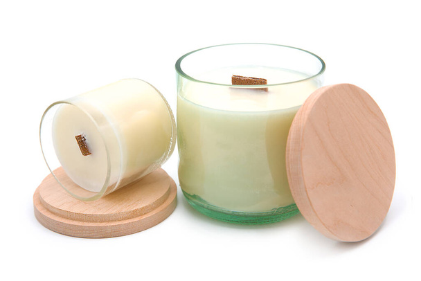 Scented candles for relax isolated on a white background. - 写真・画像