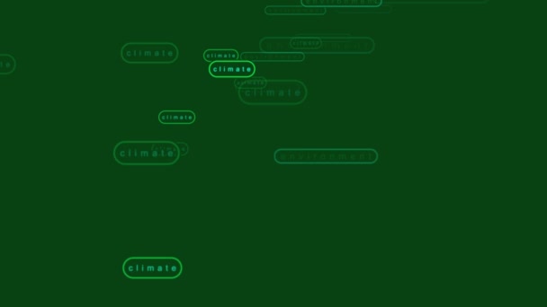Nuage de mots d'animation d'énergie verte sur fond de carte verte concept 4k - Séquence, vidéo