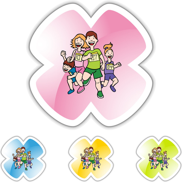 Family Running web icon - Wektor, obraz
