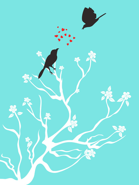 Birds talk love - Вектор,изображение