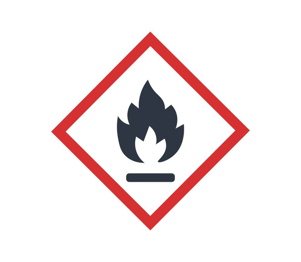 Flame pictogram for fire hazards. Concept of packaging and regulations. Vector illustration - Vector, afbeelding