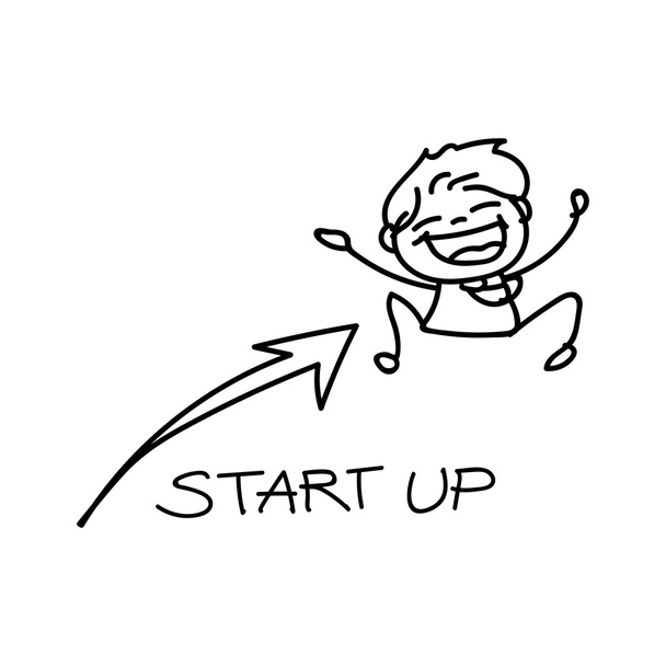 dibujo a mano dibujos animados concepto de negocio
 - Vector, Imagen