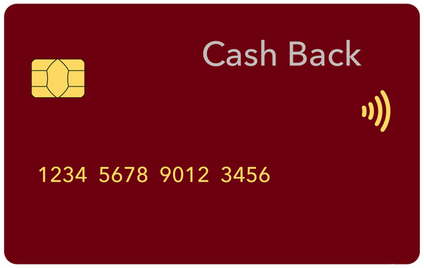 Here is generic cash back credit card or debit card isolated on the background and it is a 3-d illustration - Photo, Image
