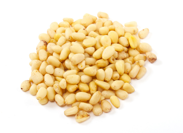 Cedar Pine nuts on a white background - Photo, image
