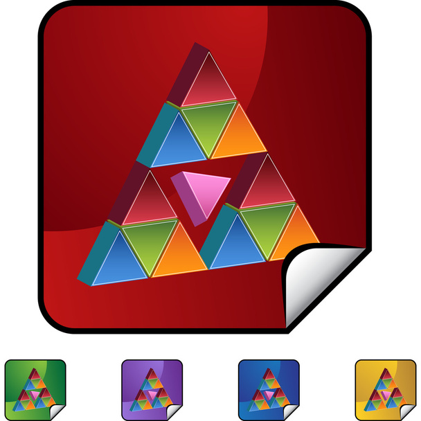 Pink Triangle web button - Вектор,изображение