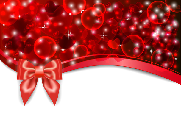 Postal de San Valentín con corazones rojos
 - Vector, imagen