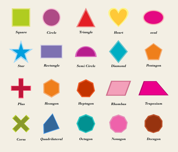 Free vector colorful flat geometric shapes set vector - ベクター画像