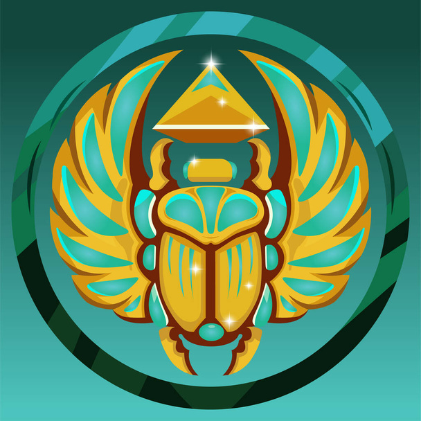 Vector Egyptian scarab illustration with premium quality vector - Vector, Image