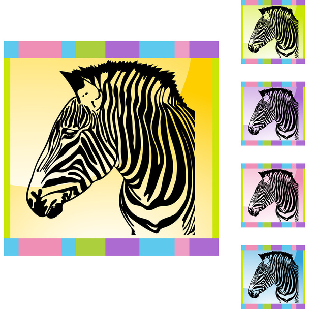 Zebra web button - Vector, imagen