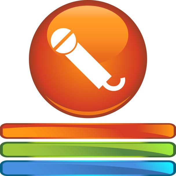 Microphone web button - Vector, Image