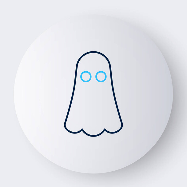 Icona Linea Fantasma isolata su sfondo bianco. Buona festa di Halloween. Concetto di contorno colorato. Vettore - Vettoriali, immagini