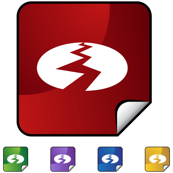 Earthquake web icon - Vector, Imagen