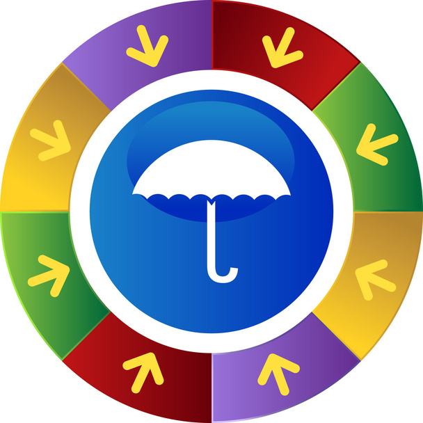 Umbrella web icon - Vector, Image