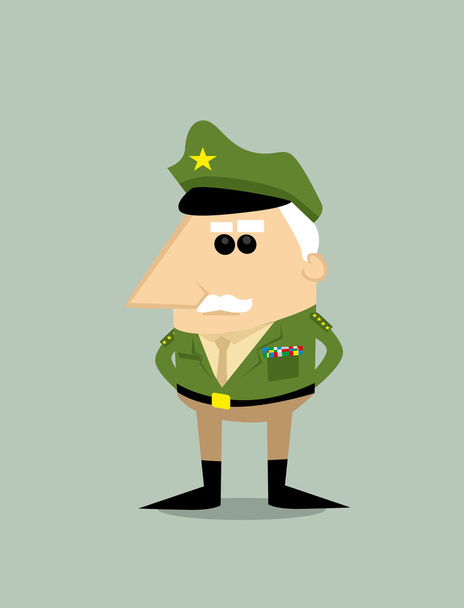Cartoon military general - Vector, Imagen