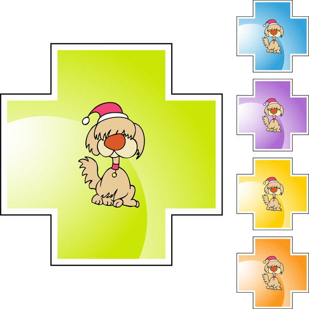 Christmas Dog web icon - Vector, imagen