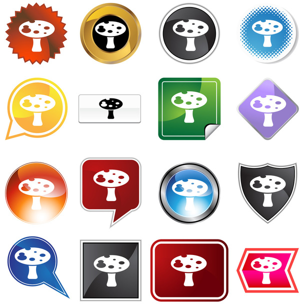 mushroom icon set - Вектор,изображение