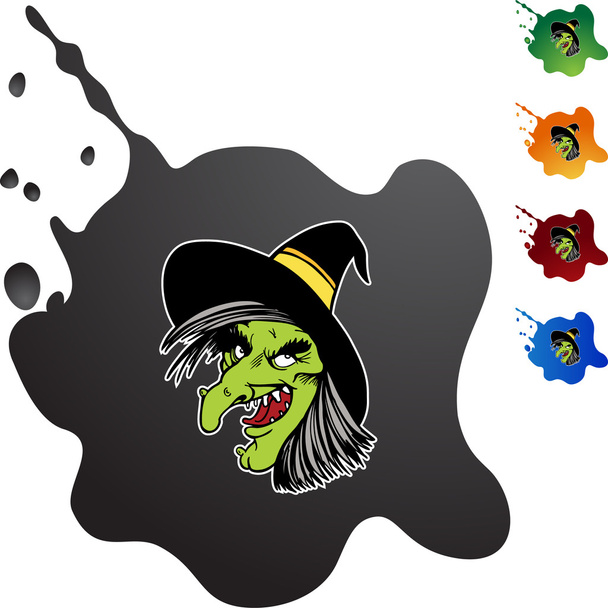 Witch web button - Vector, Image