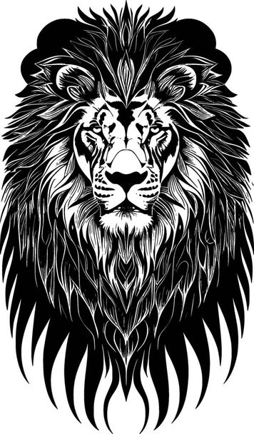 art lion head portrait, illustration - Фото, изображение