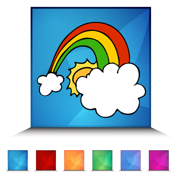 Lucky Rainbow Shiny Button Set - Вектор,изображение
