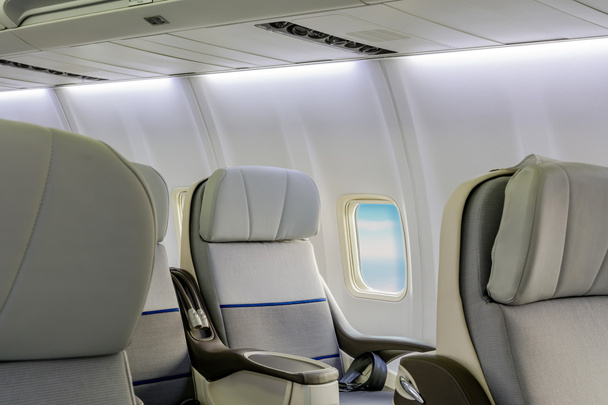 cabina de avión clase business vista interior
 - Foto, Imagen