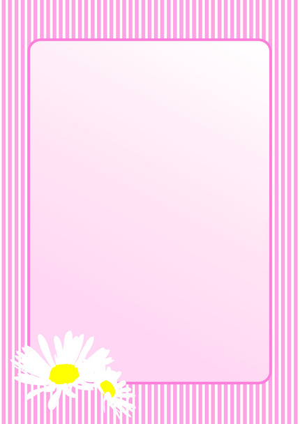 Camomile with pink frame. Vector art. - Wektor, obraz