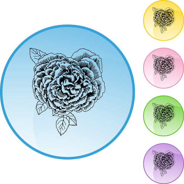 Rose Bloom web icon - Vector, Imagen