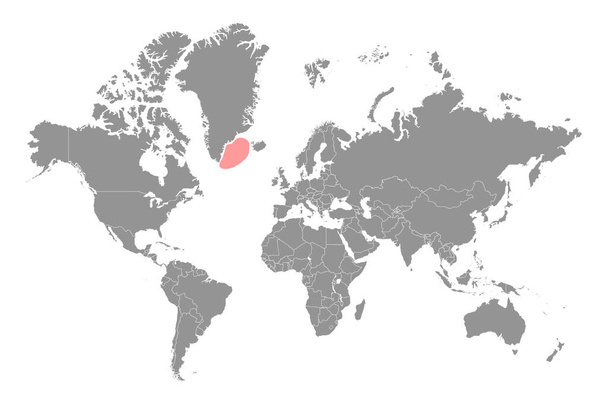 Море Ирмингера на карте мира. Векторная иллюстрация. - Вектор,изображение