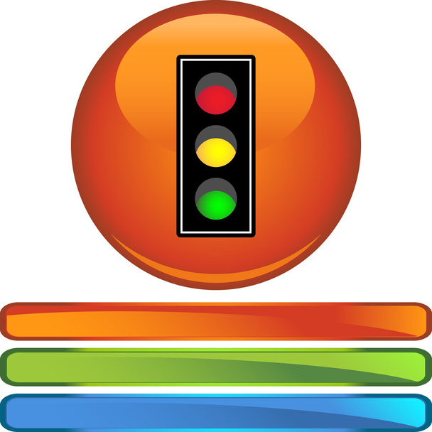 Traffic Light web button - Vektor, Bild