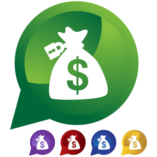 Locked Money Bag web icon - Vector, afbeelding
