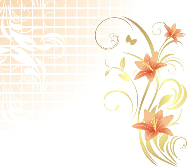 Frame with lilies. Pattern for design - Vector, Image