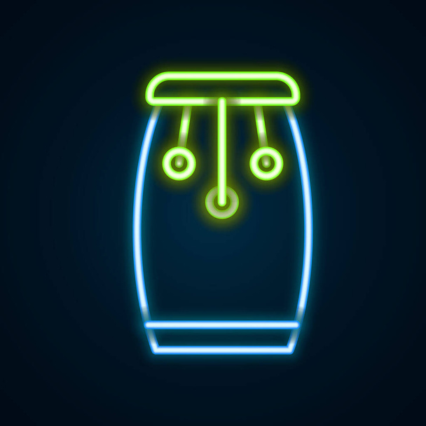 Glowing neon line Conga drums icon isolated on black background. Musical instrument. Colorful outline concept. Vector - Vektor, Bild