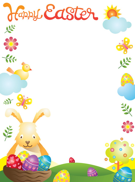 Pasqua con cornice di coniglietto e uova
 - Vettoriali, immagini