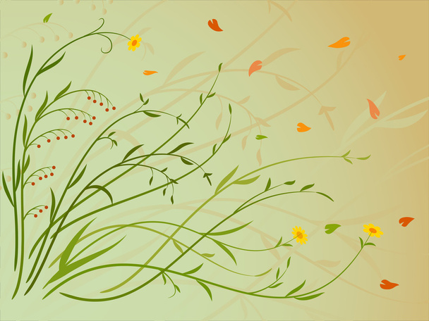 Abstract stem leaf and grass with background, leaf fall. - ベクター画像