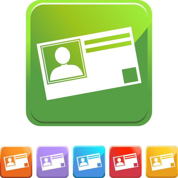 Identification Card web button - Vector, Image