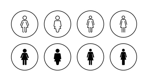 Set di icone femminili. segno e simbolo della donna - Vettoriali, immagini