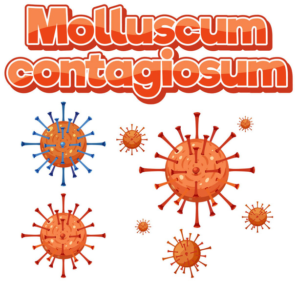 軟部動物contagiosumウイルス白の背景イラスト - ベクター画像