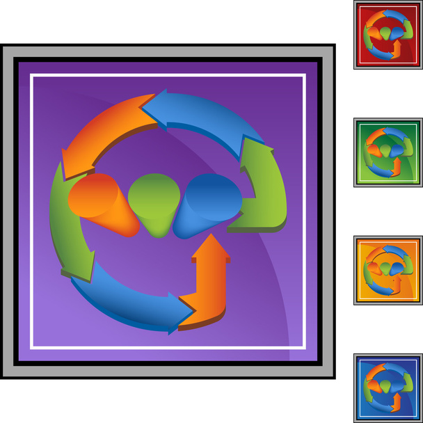 Process Diagram button - Vector, imagen