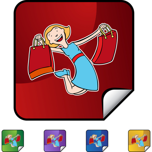 Girl Shopping web icon - Вектор, зображення