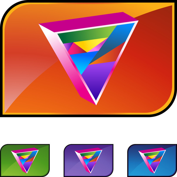 Gay Triangle icon button - Vetor, Imagem