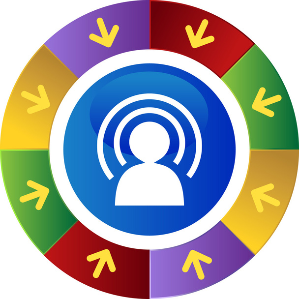 Wireless man web button - Вектор,изображение