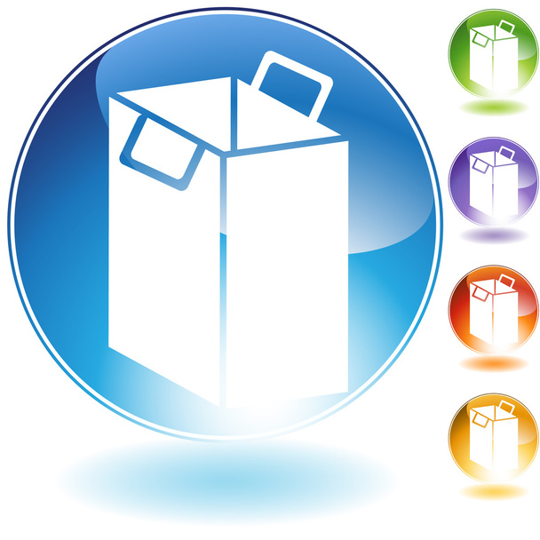 Shopping Bag Crystal Icon - Vector, Image
