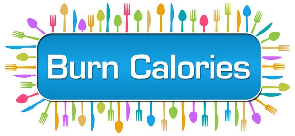 Kalorien verbrennen Text auf blauem Hintergrund geschrieben. - Foto, Bild