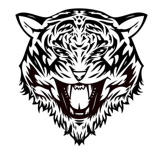 Tigre agressif (vecteur
) - Vecteur, image