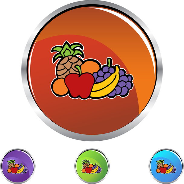Fruit icon button - Vettoriali, immagini