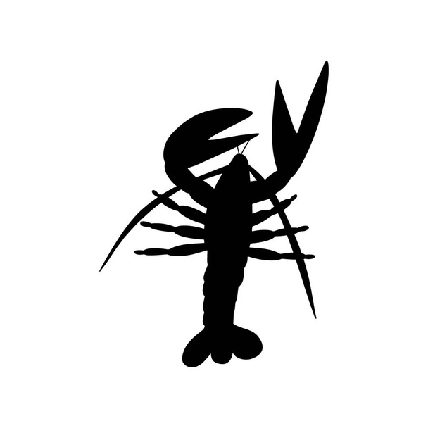Crayfish Karakter zeedier op diepe achtergrond. Een illustratie van wilde dieren. Ondergoedwereld. Vectorillustratie. - Vector, afbeelding