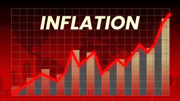 Infláció növekvő koncepció háttér piros riasztó színek 4K - Fotó, kép