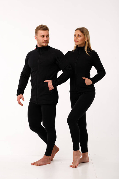 Thermal underwear, thermal clothing. Husband and wife love sports. - Photo, image
