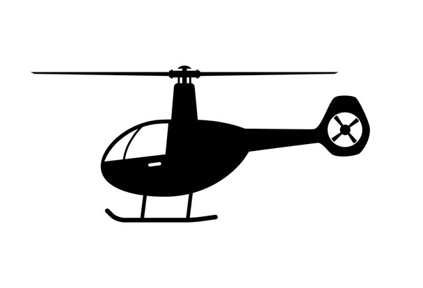 Чорний вертоліт Векторна піктограма на білому тлі
 - Вектор, зображення